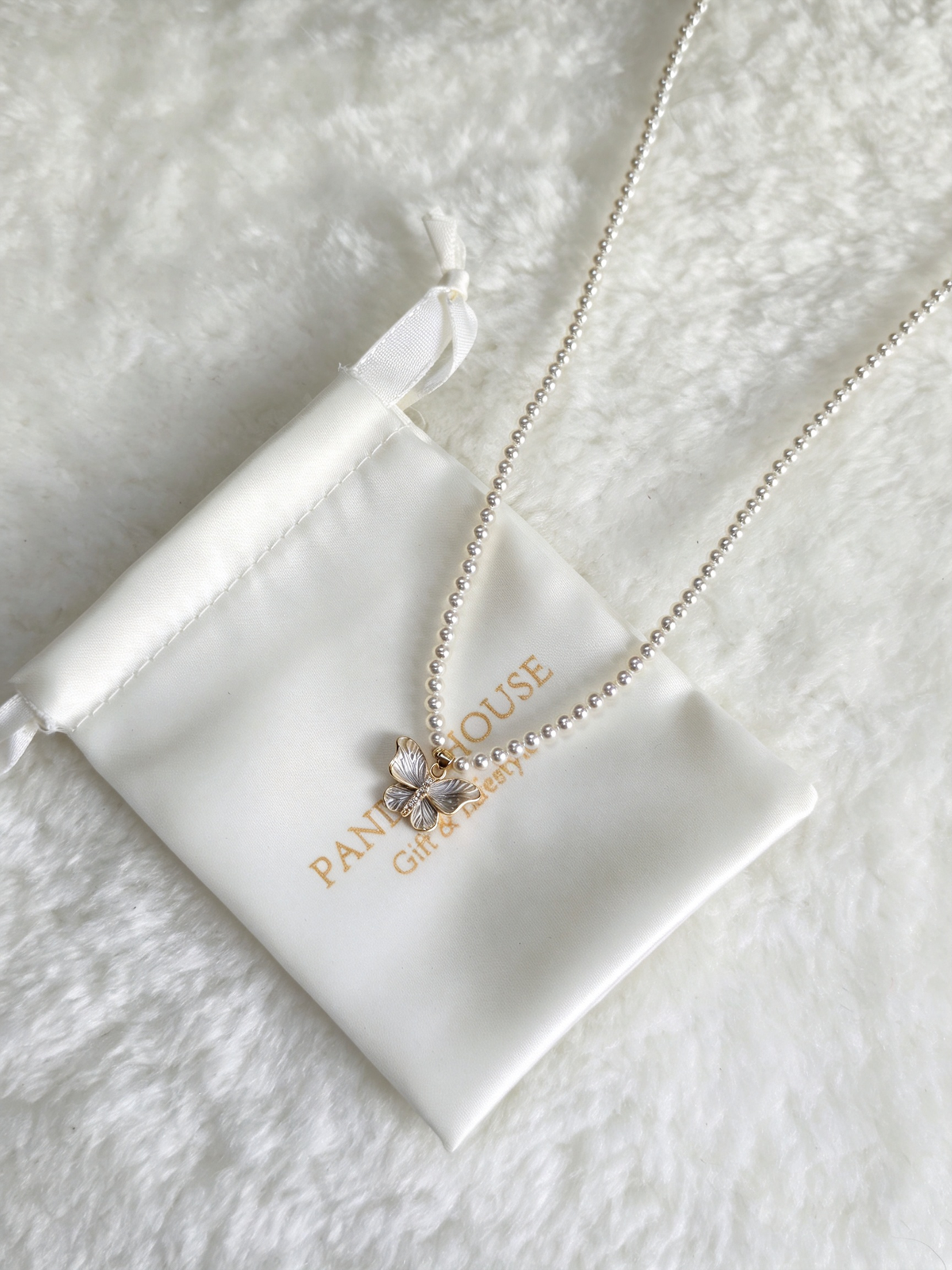 24K Gold-Plated Mother-of-Pearl Butterfly Necklace