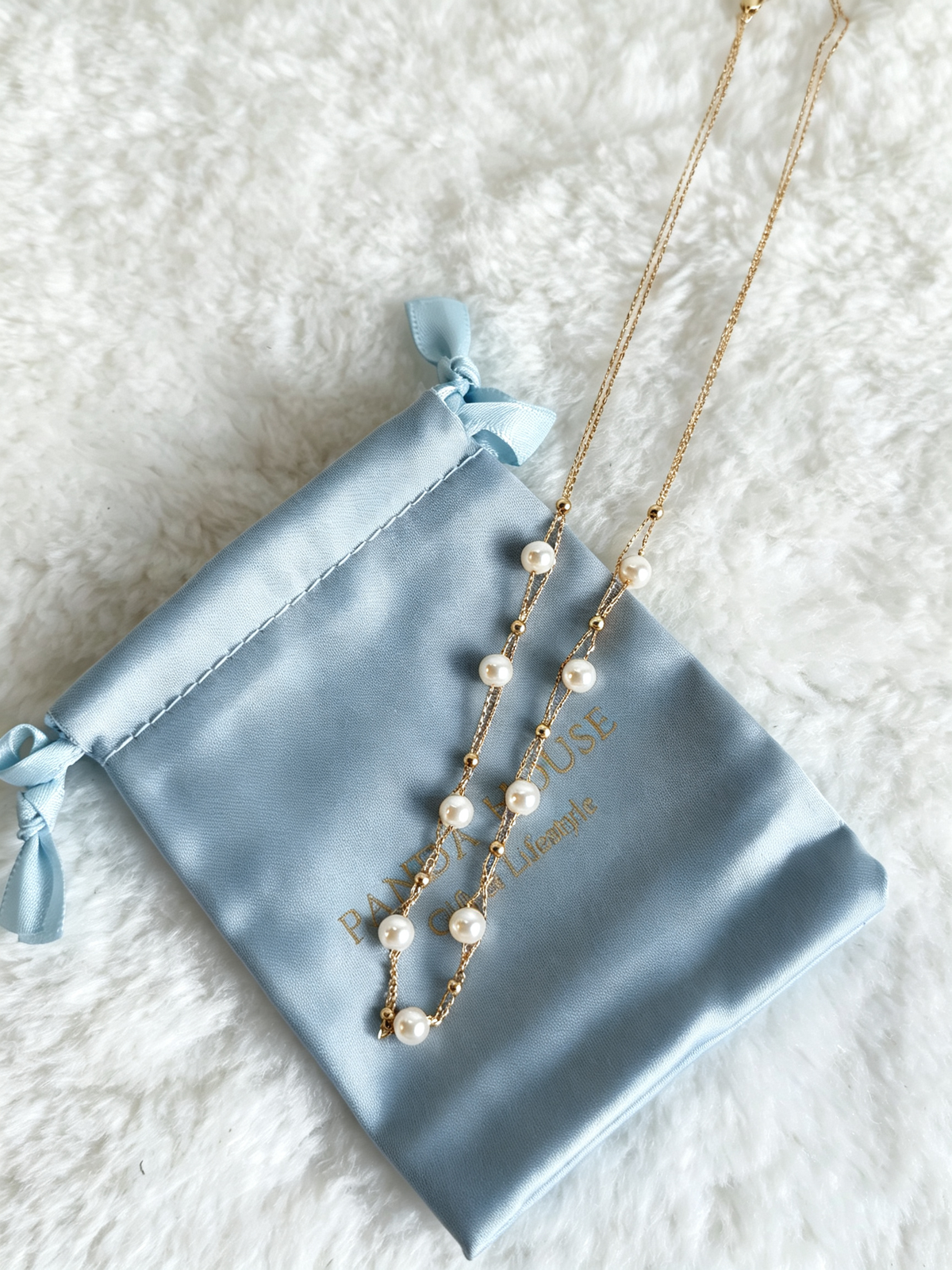 24K Gold-Plated Double-Strand Pearl Necklace