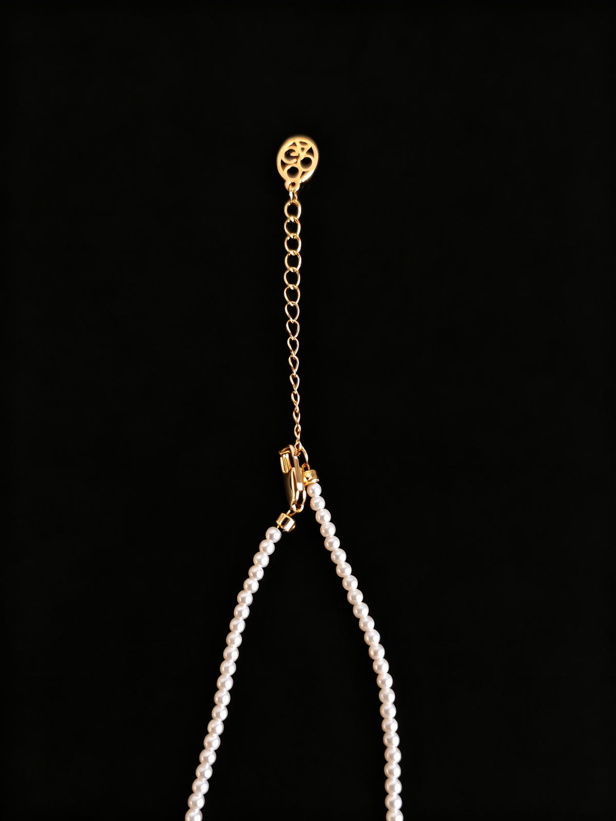 24K Gold-Plated Pearl & Mother-of-Pearl Fan Pendant Necklace