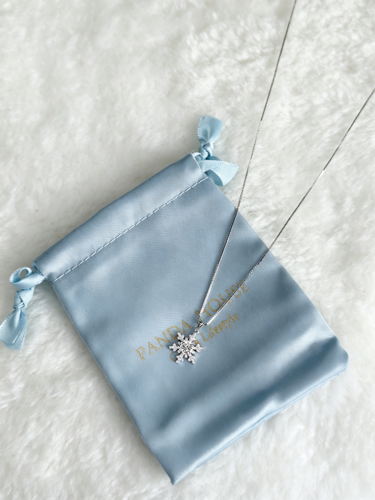 925 Sterling Silver Moissanite Snowflake Necklace
