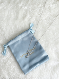 S925 Sterling Silver Blue Moissanite Heart Necklace