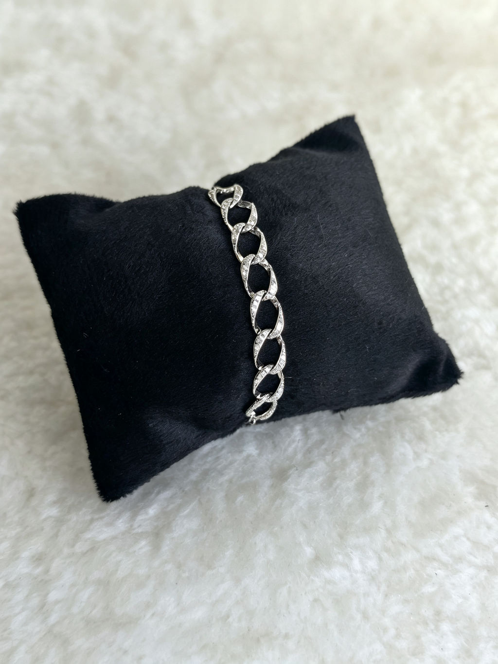Moissanite Chain Link Bracelet in S925 Sterling Silver