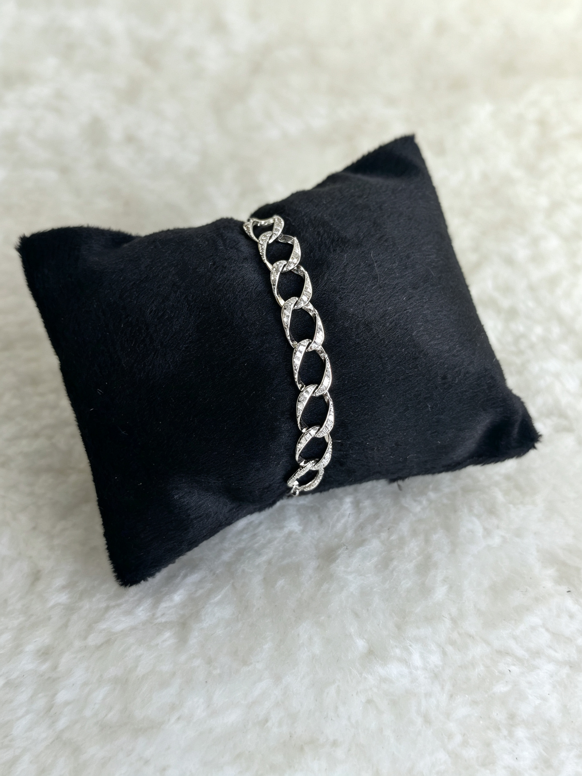 Moissanite Chain Link Bracelet in S925 Sterling Silver