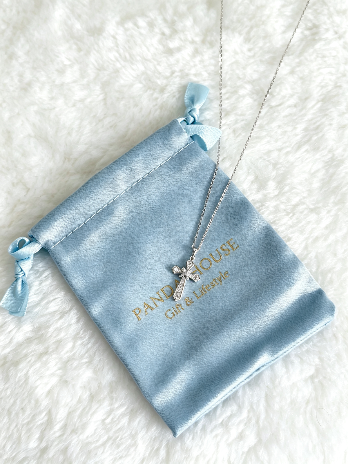 Full‑Paved Moissanite Cross Pendant Necklace