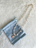 24K Gold-Plated Pearl & Natural Stone Pendant Necklace