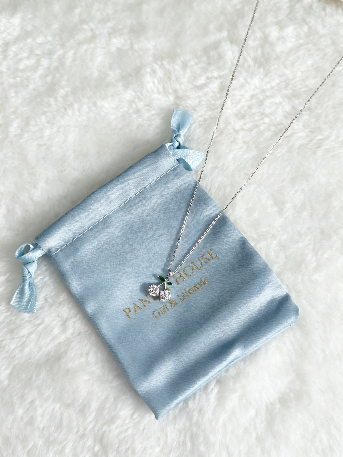 S925 Sterling Silver Moissanite Cherry Necklace