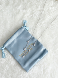 S925 Sterling Silver Blue Moissanite Marquise Station Necklace