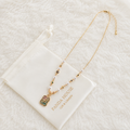 24K Gold Plated Oil Painting Butterfly Enamel Pendant Mixed Chain Necklace