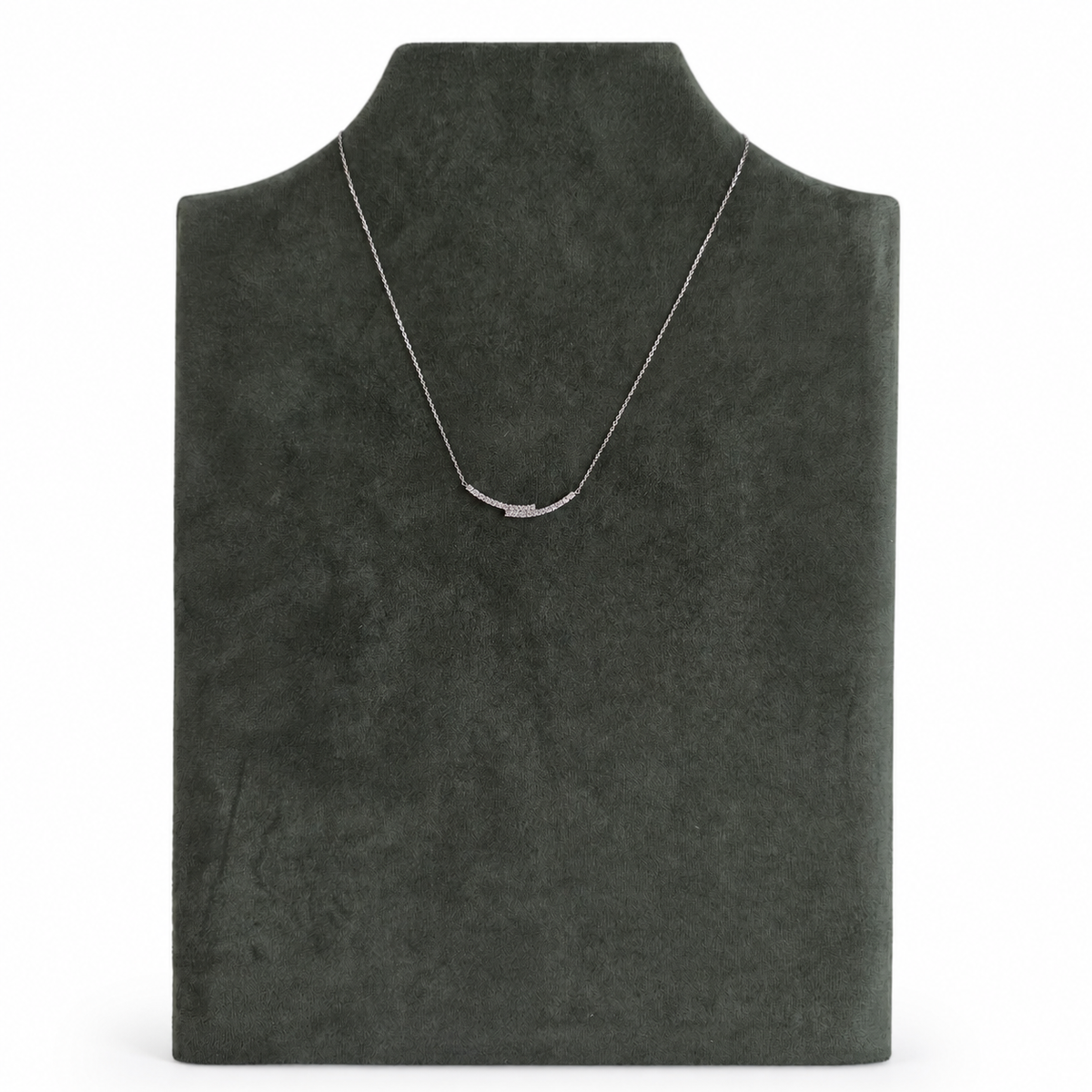 Luminous Arc Moissanite Necklace in S925 Sterling Silver