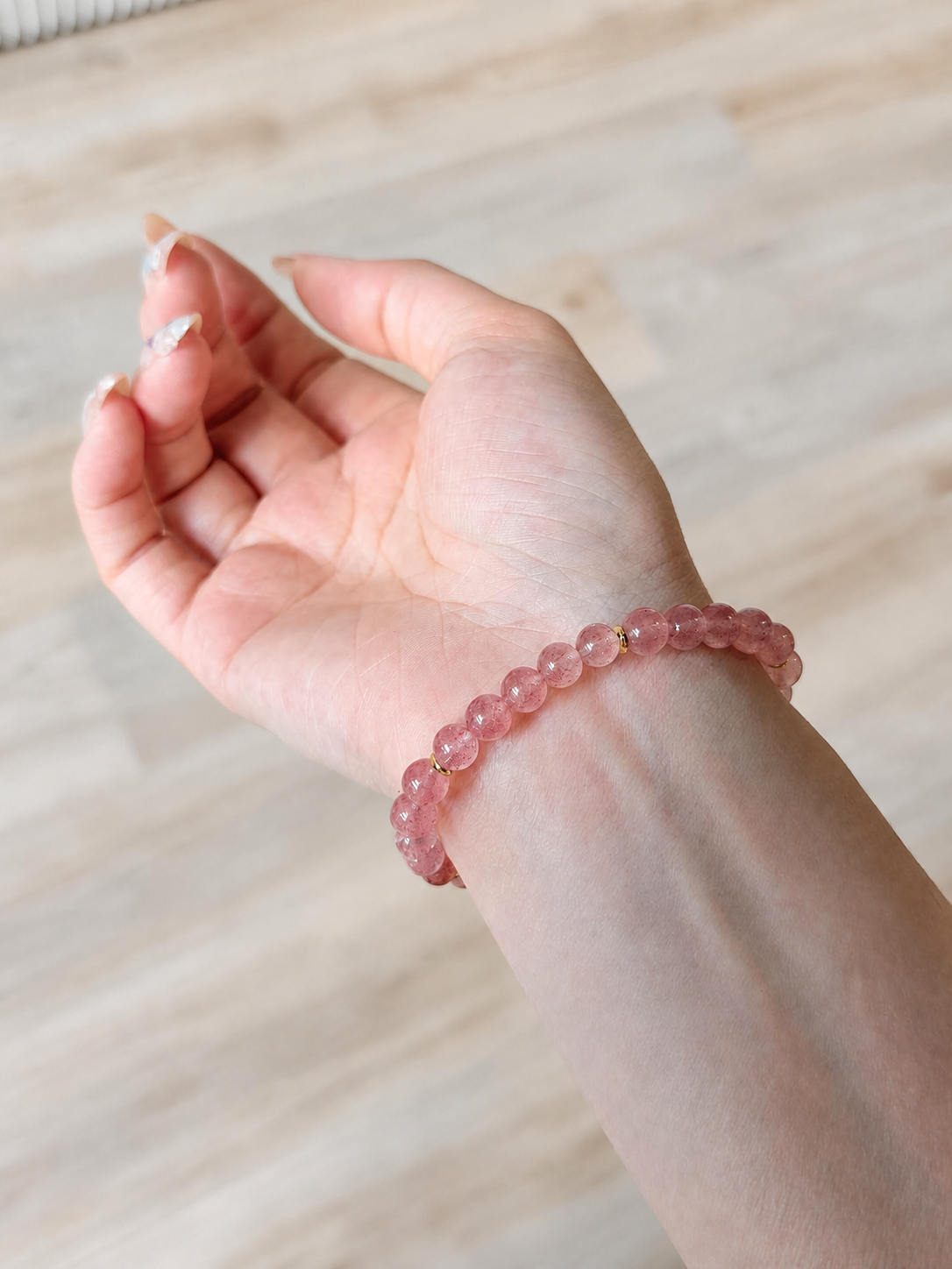 Strawberry Glow Crystal Bracelet