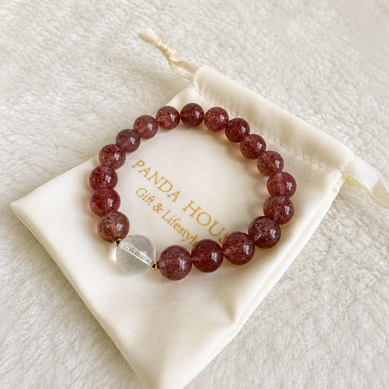 Strawberry Glow Crystal Bracelet