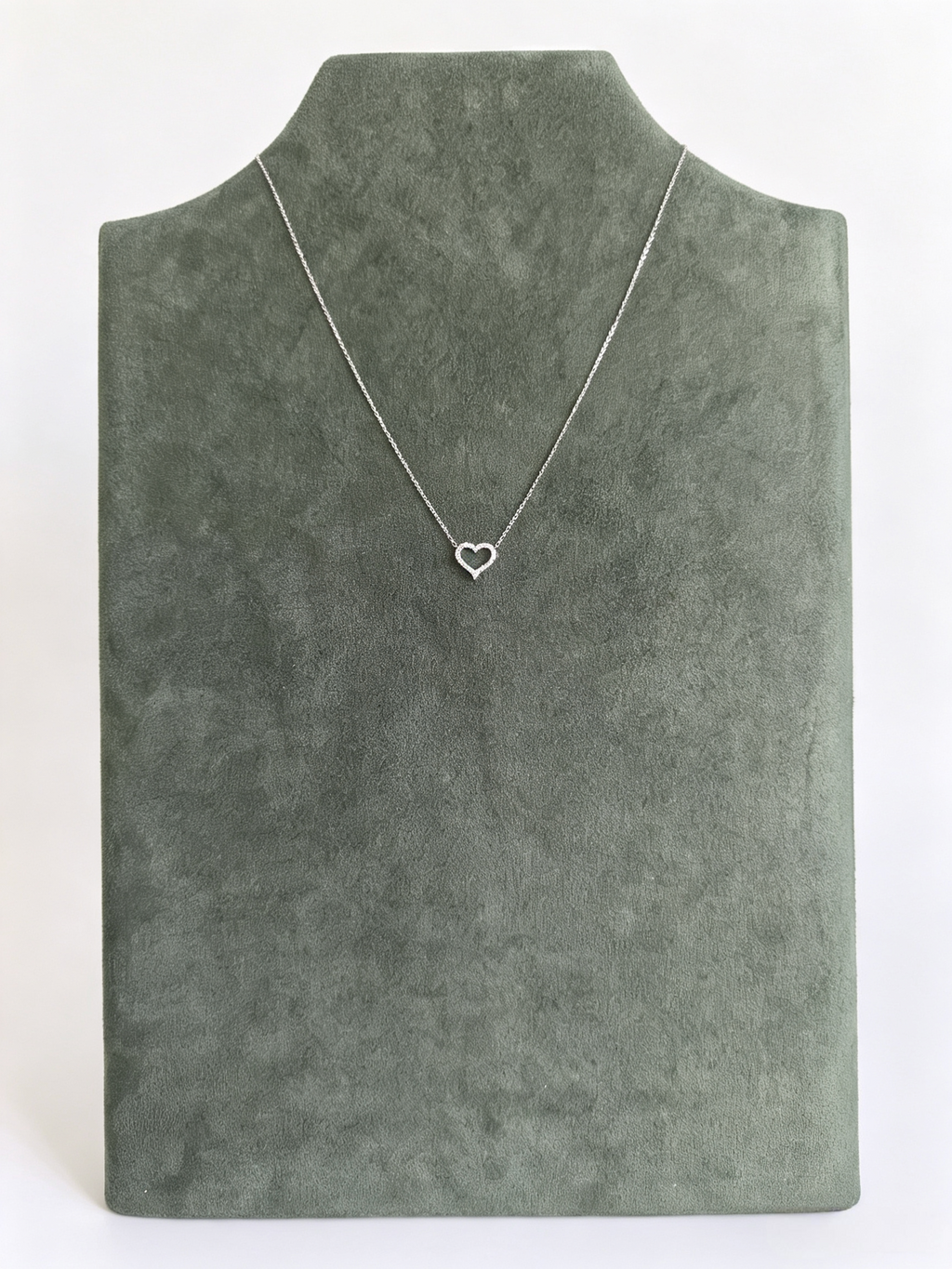 Open Heart Moissanite Necklace in S925 Sterling Silver