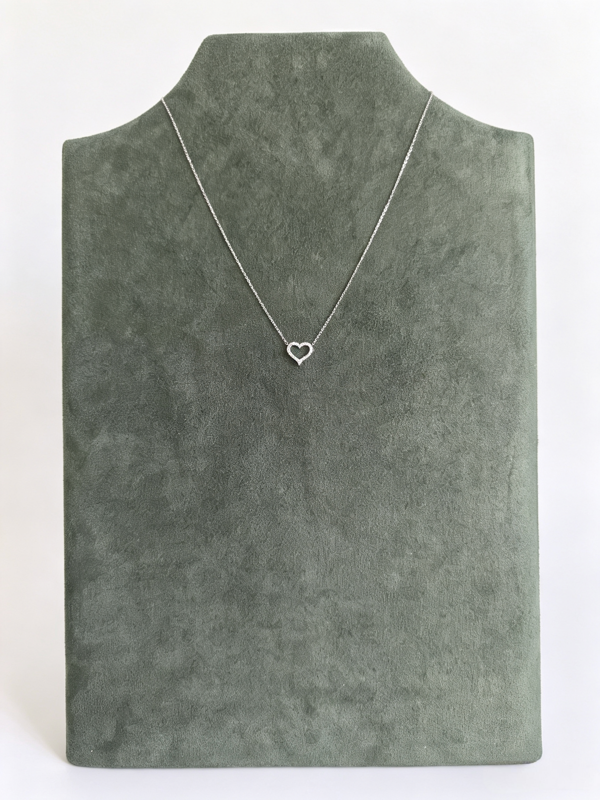 Open Heart Moissanite Necklace in S925 Sterling Silver