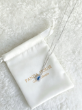 Blue Moissanite Pear-Cut Pendant Necklace in S925 Sterling Silver