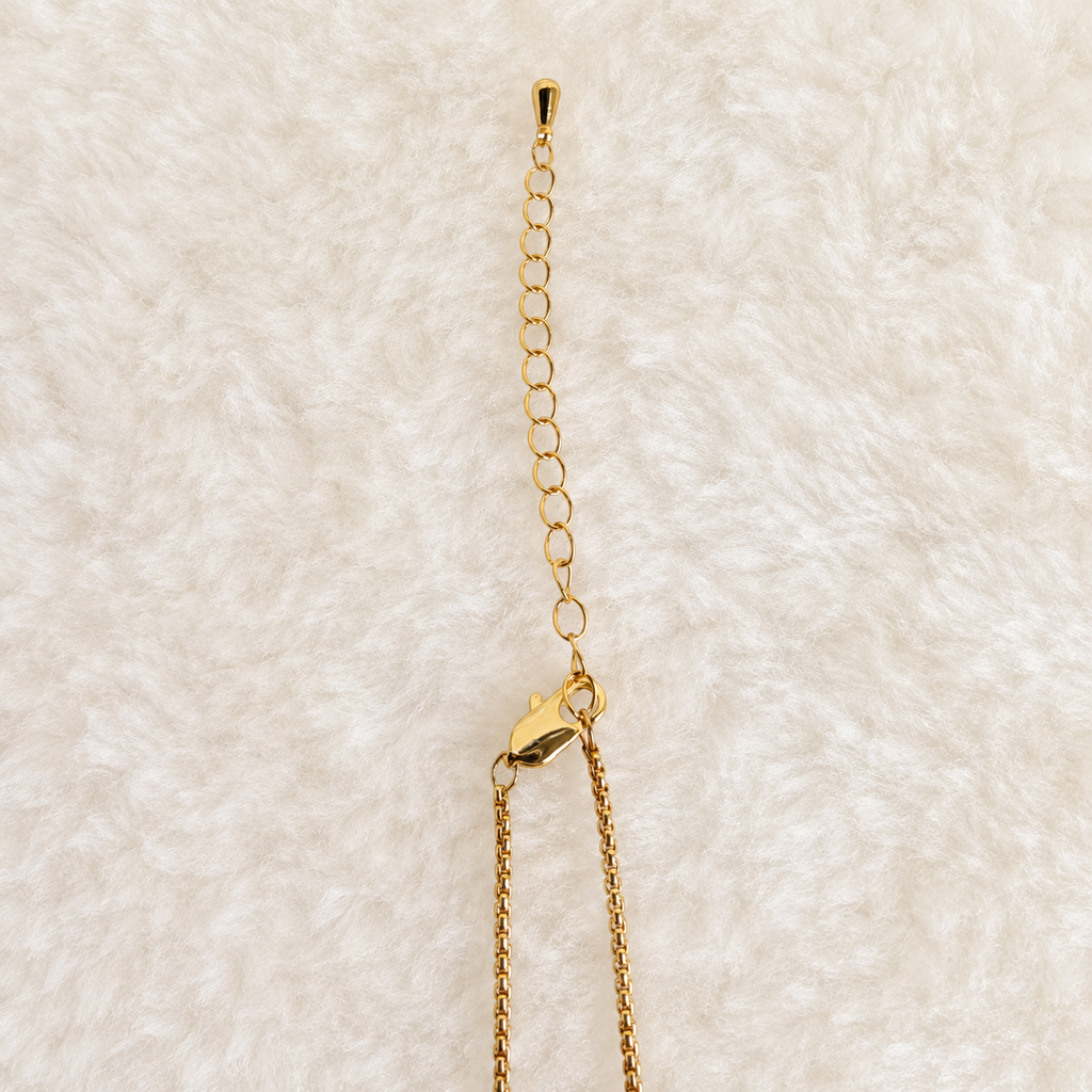 24K Gold Plated Lily of the Valley Pearl Medallion Adjustable Necklace