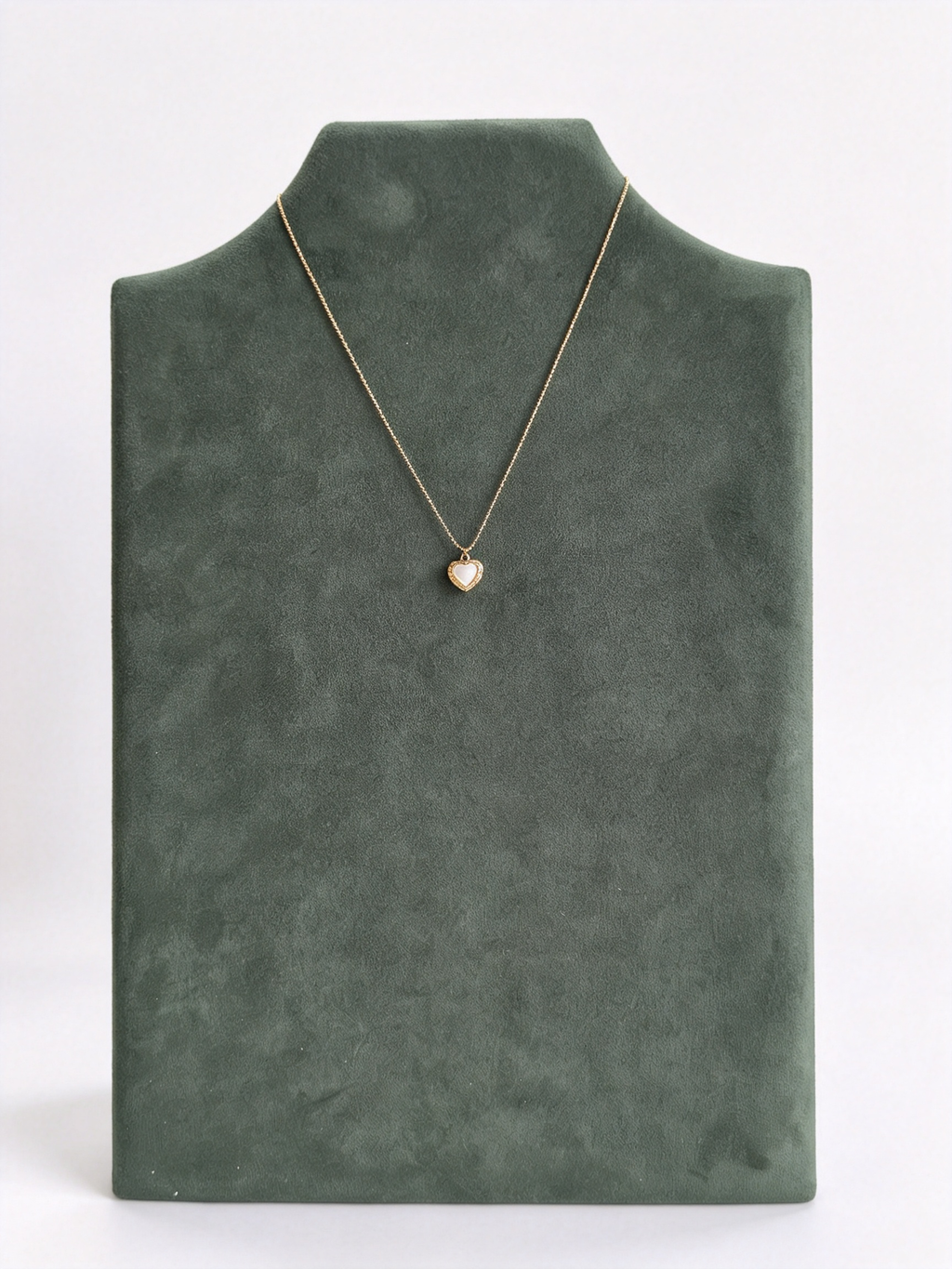 24K Gold-Plated Mother-of-Pearl Heart Pendant Necklace