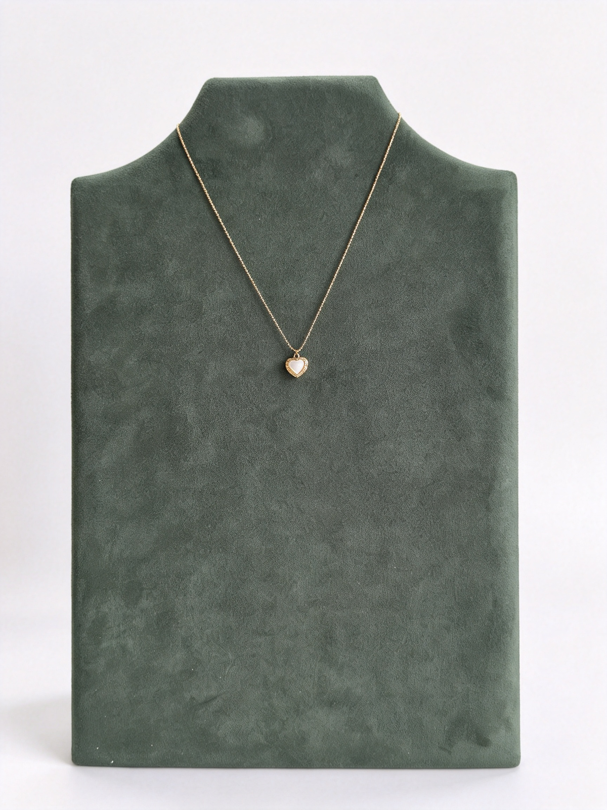 24K Gold-Plated Mother-of-Pearl Heart Pendant Necklace