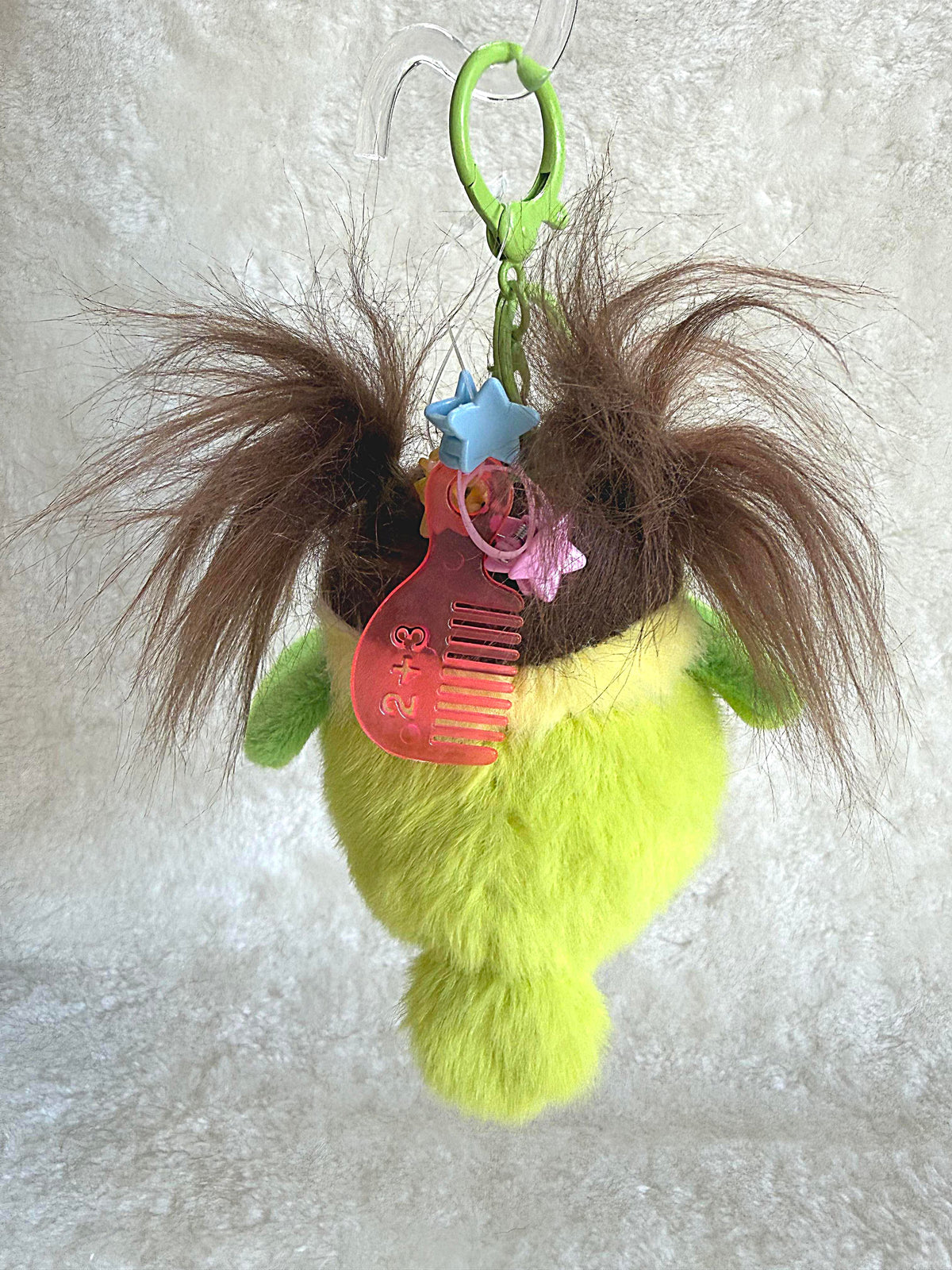 Fluffy Crazy-Hair Chirping Bird Keychain