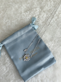 Yellow Moissanite Daisy Necklace in S925 Sterling Silver