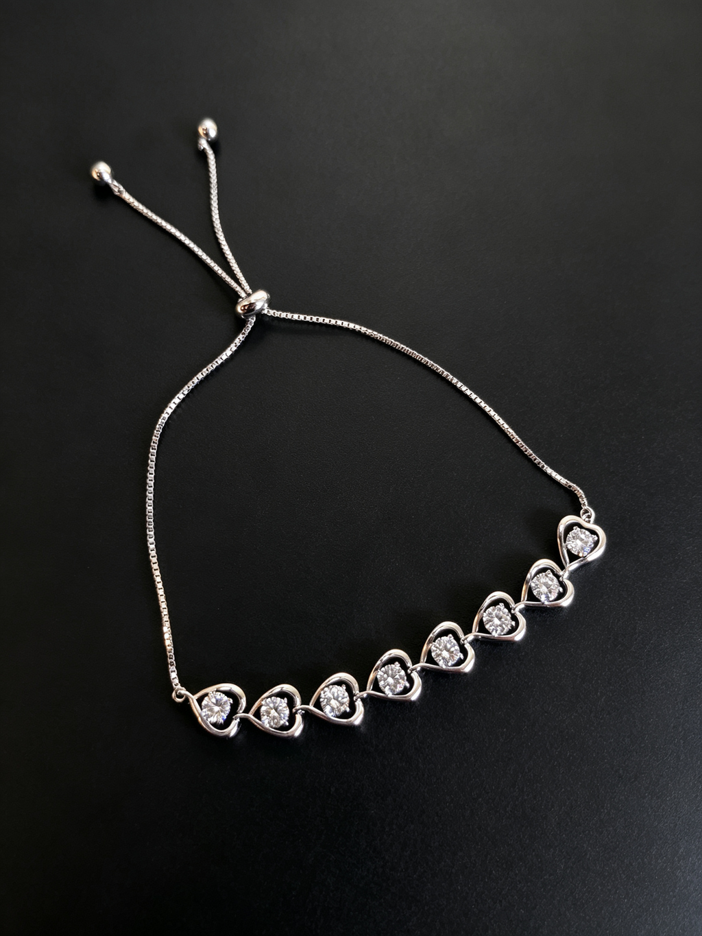 Moissanite Heart Tennis Bracelet in S925 Sterling Silver