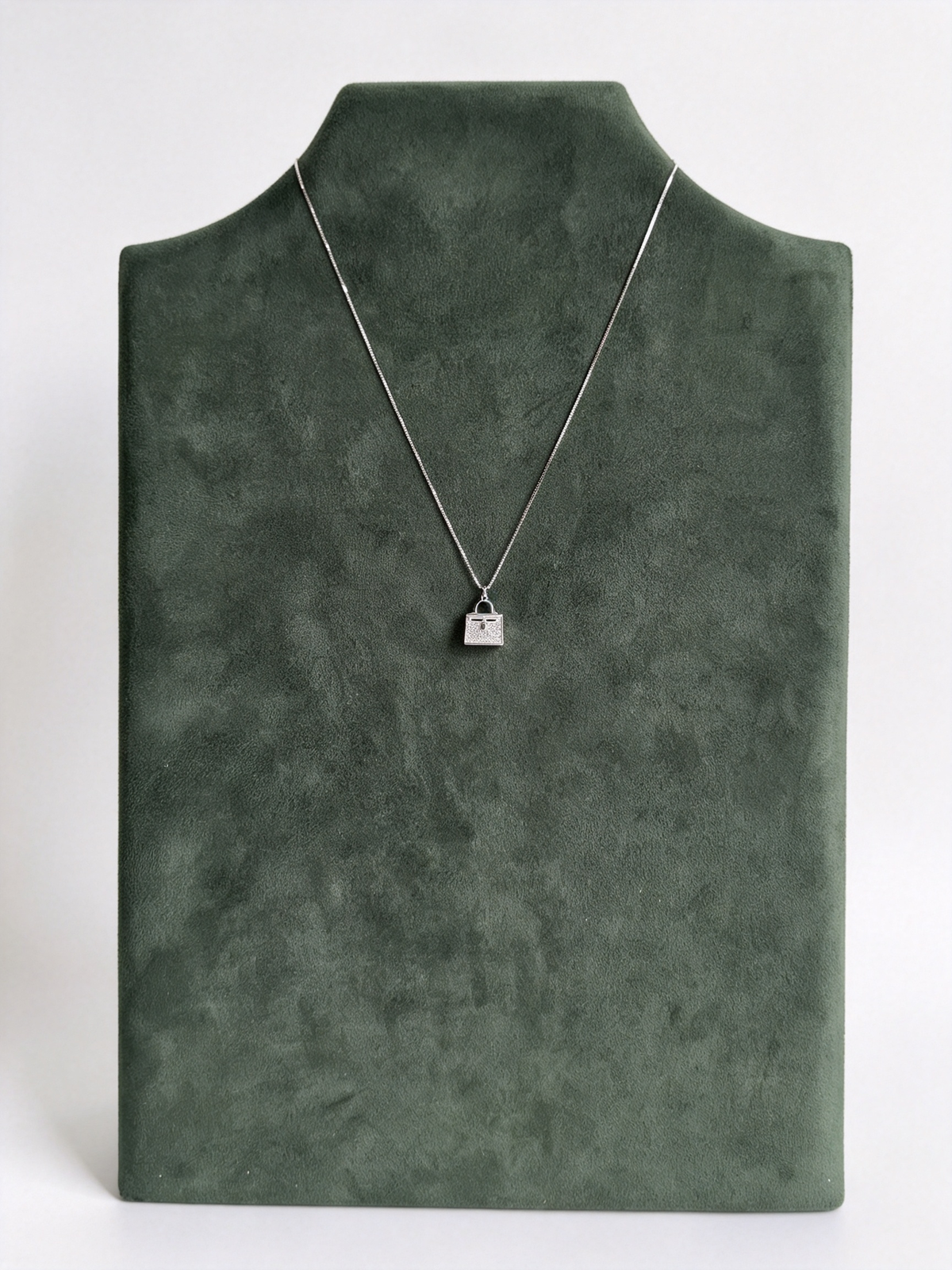 S925 Sterling Silver Moissanite Handbag Pendant Necklace