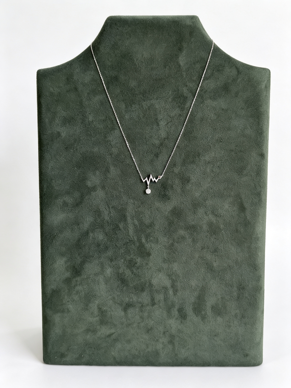 S925 Sterling Silver Moissanite Heartbeat Necklace