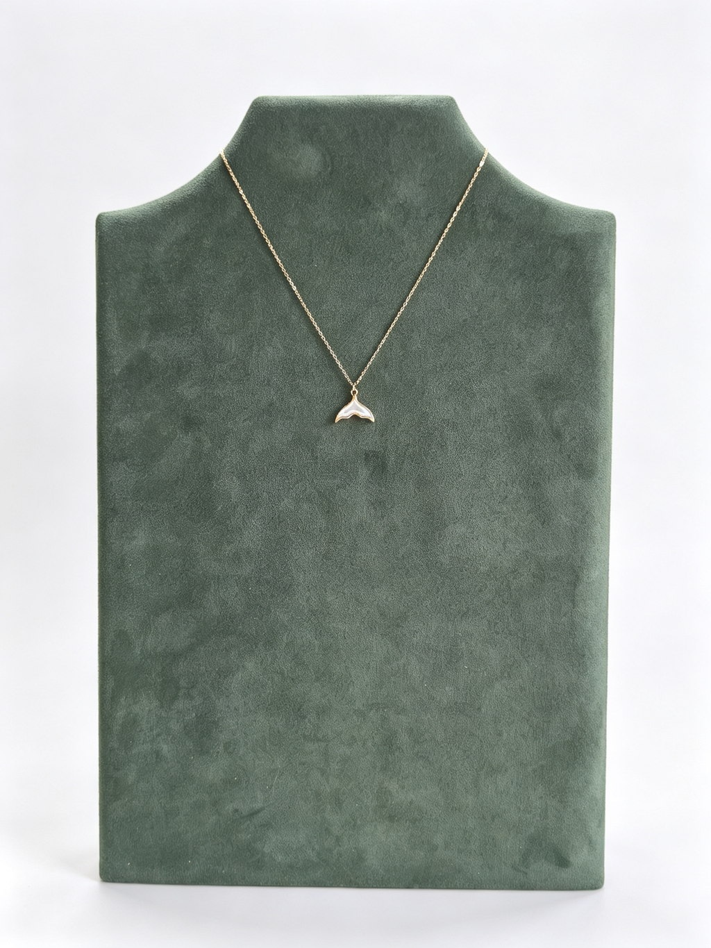 24K Gold-Plated Mother-of-Pearl Whale Tail Necklace