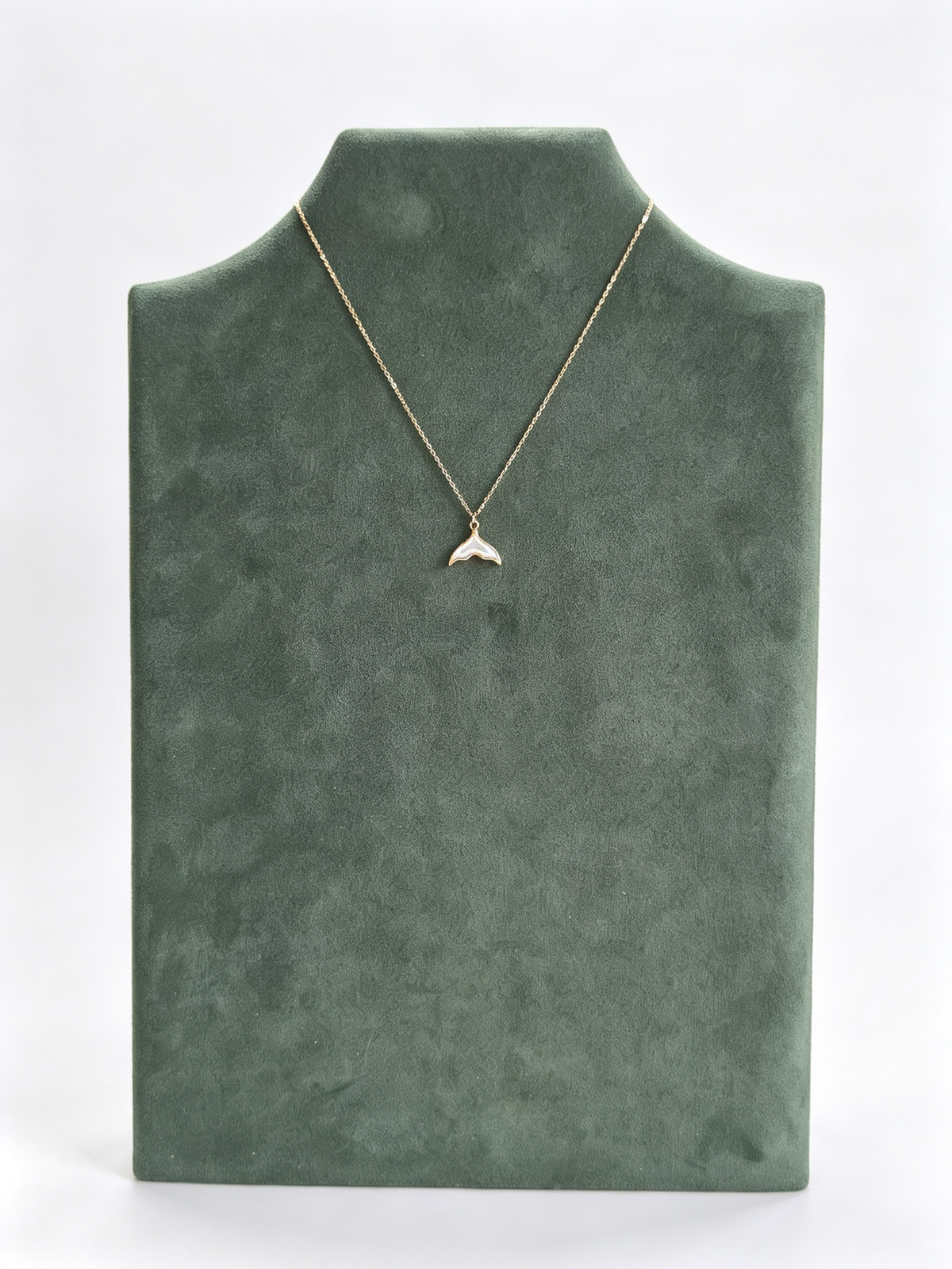 24K Gold-Plated Mother-of-Pearl Whale Tail Necklace