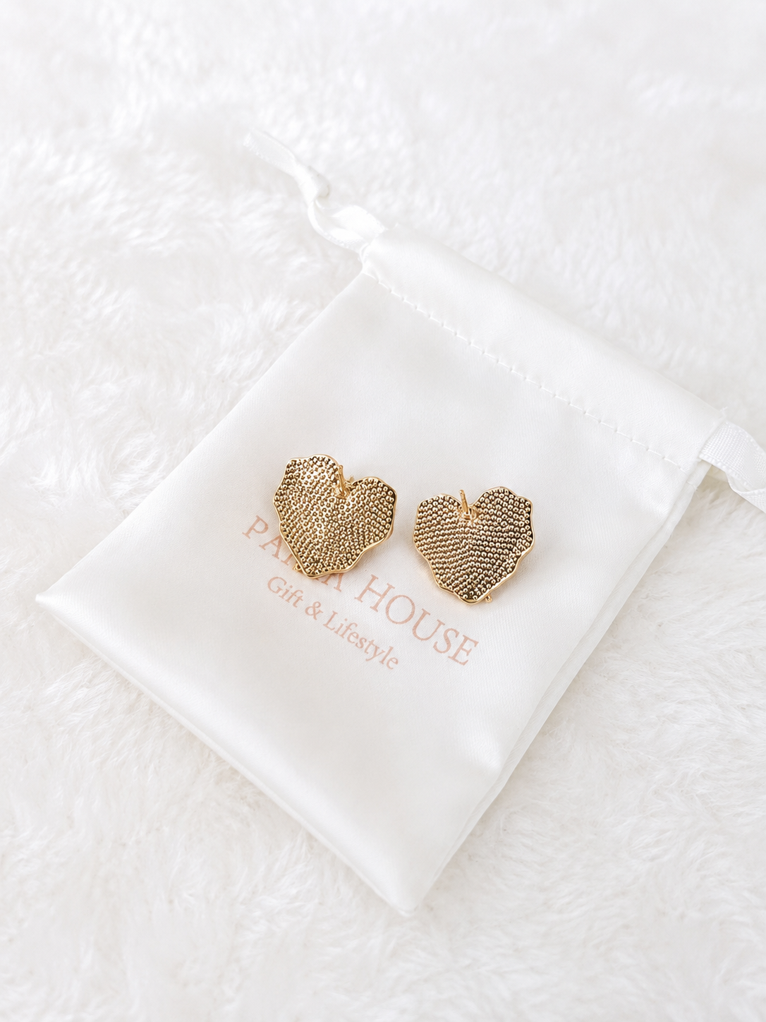 24K Gold Plated Organic Petal Lavender Enamel Baroque Pearl Gold Rose Stud Earrings – Panda House