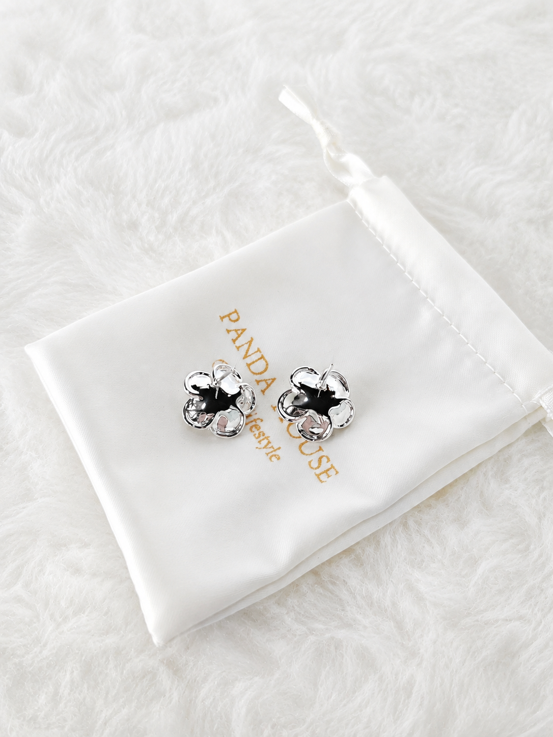 S925 Sterling Silver Sculpted Rose Flower Crystal Stud Earrings – Panda House