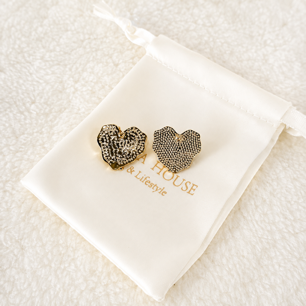 24K Gold Plated Mint Enamel Baroque Pearl Organic Petal Stud Earrings