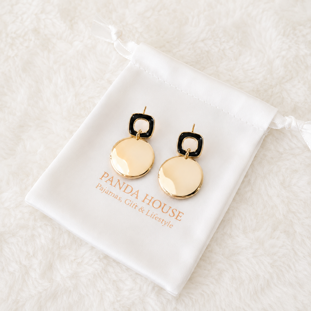 24K Gold Plated Ocean Seashell Pearl Resin Drop Earrings
