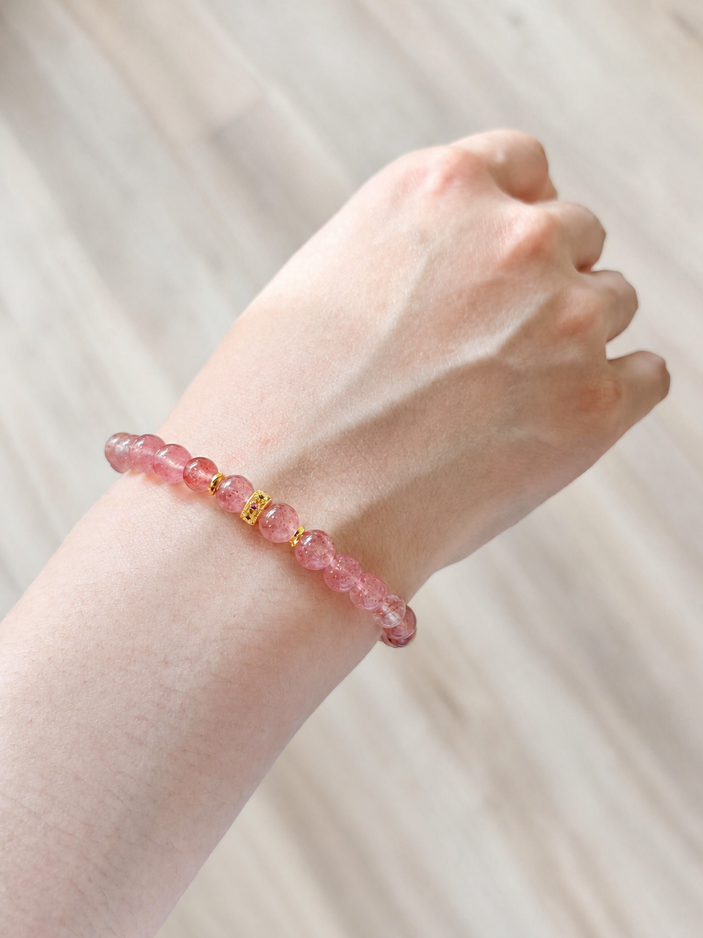 Strawberry Glow Crystal Bracelet