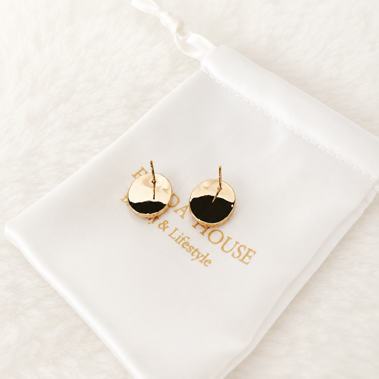 24K Gold Plated Oval Rope Frame Purple Rose Bouquet Pearl Crystal Stud Earrings – Panda House