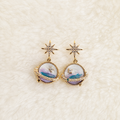 24K Gold Plated Pavé Star & Saturn Planet Drop Earrings – Panda House