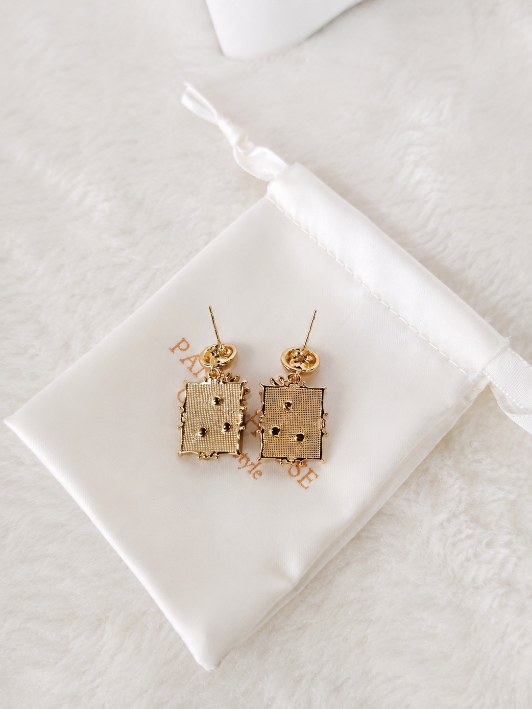 24K Gold Plated Sunflower Pearl Ornate Frame Drop Earrings – Panda House