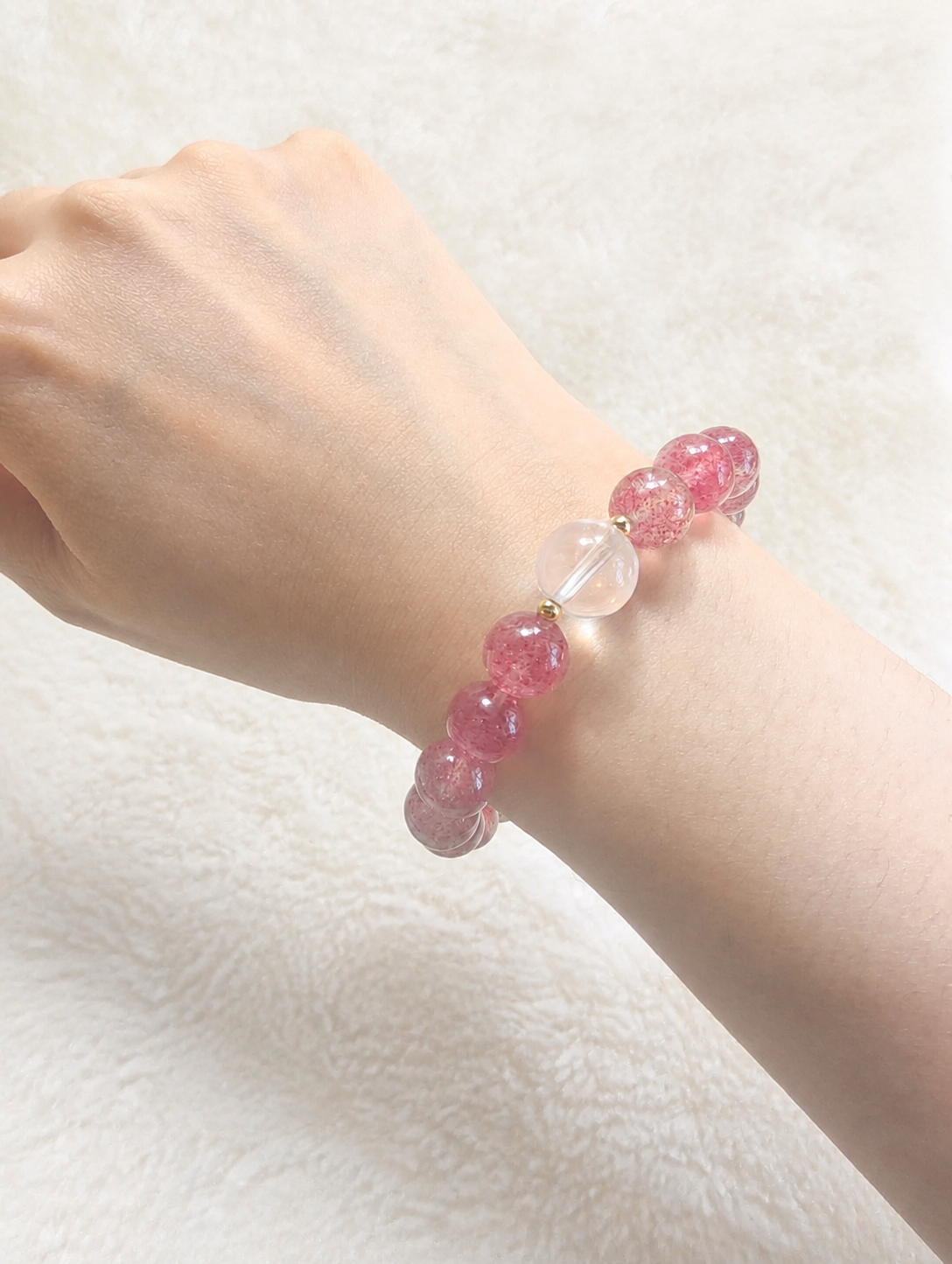 Strawberry Glow Crystal Bracelet