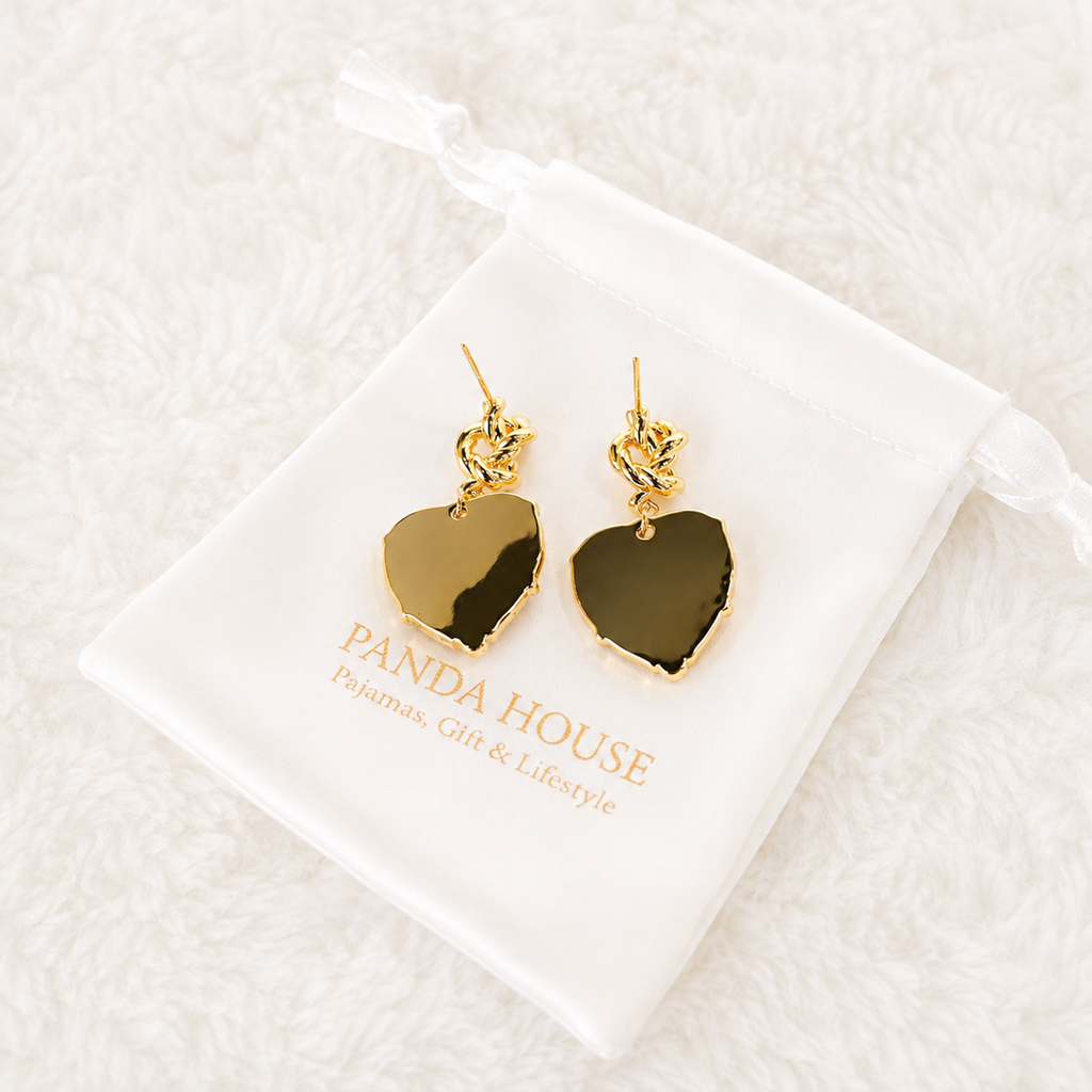 24K Gold Plated Heart Locket Pearl Floral Blue Enamel Drop Earrings