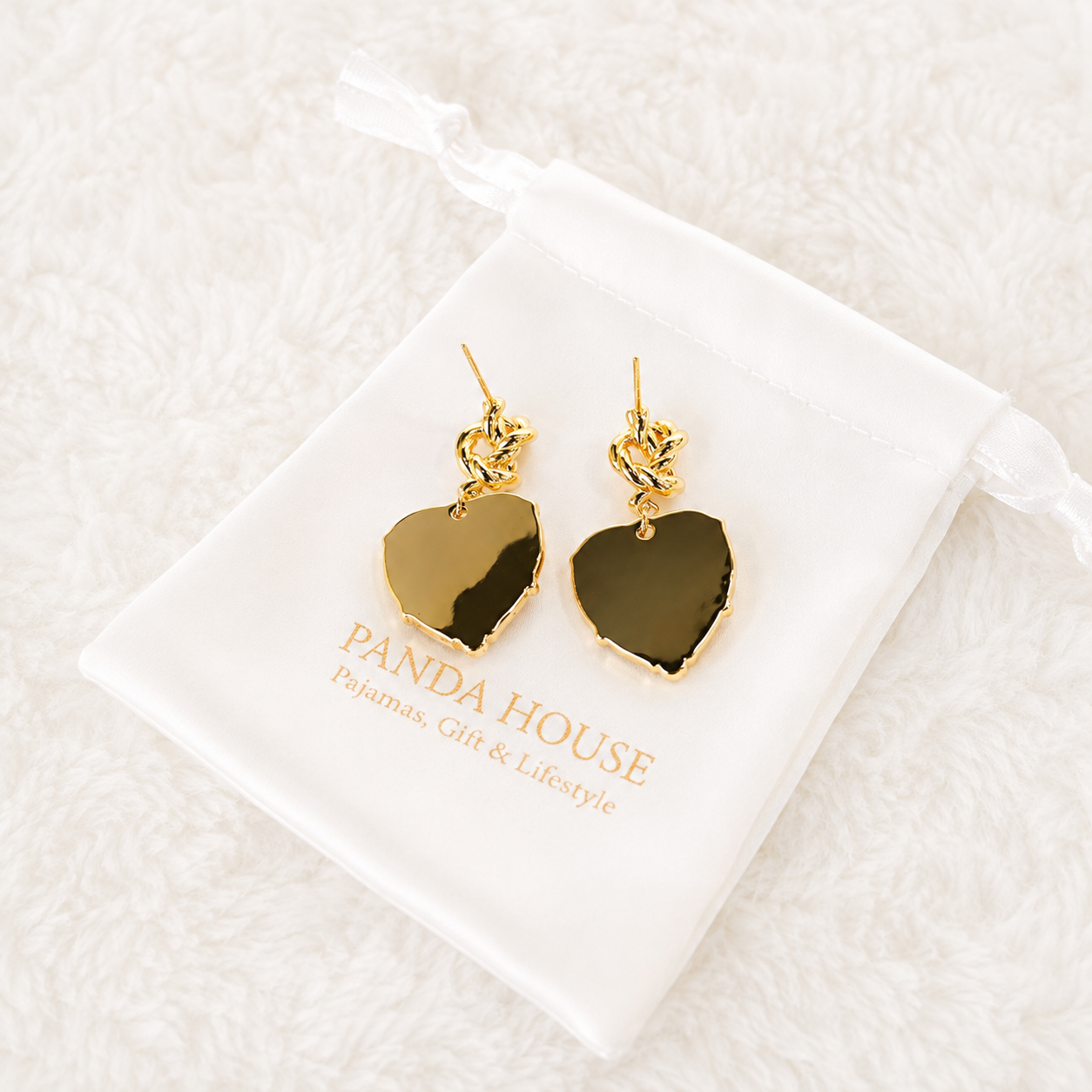 24K Gold Plated Heart Locket Pearl Floral Blue Enamel Drop Earrings