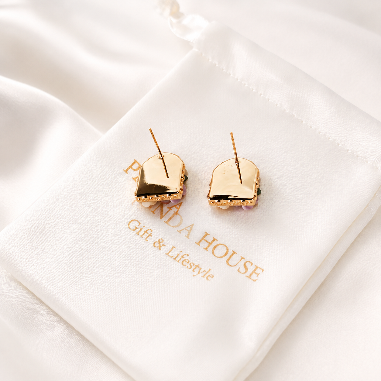 24K Gold Plated Arch Window Secret Garden Stud Earrings – Panda House