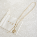 24K Gold Plated Freshwater Pearl Necklace with White Camellia Pendant