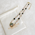 24K Gold Plated Natural Stone & Freshwater Pearl Beaded Necklace