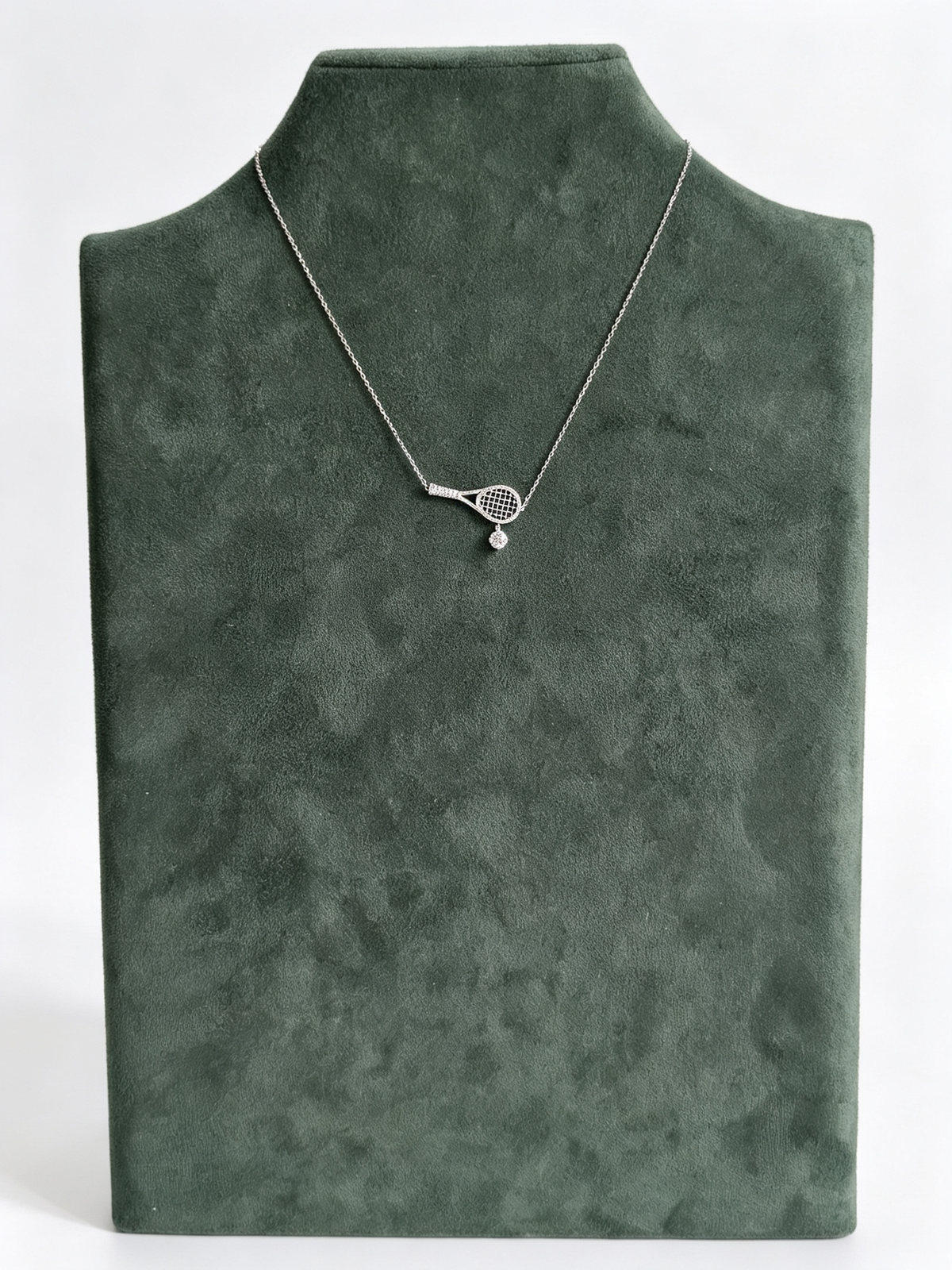 Moissanite Tennis Racket Necklace in S925 Sterling Silver