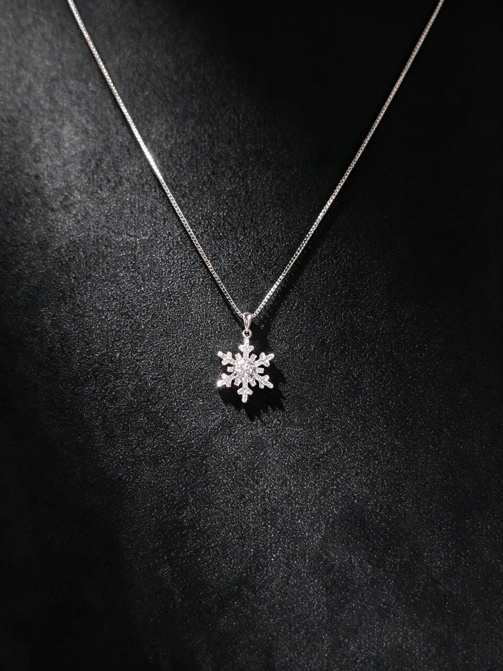 925 Sterling Silver Moissanite Snowflake Necklace
