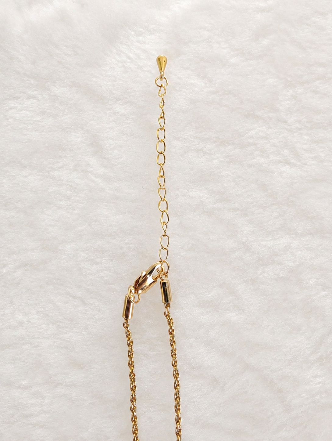 24K Gold Plated Pearl Blush Crystal Square Lattice Pendant Adjustable Necklace