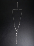 S925 Sterling Silver Moissanite Layered Y Necklace