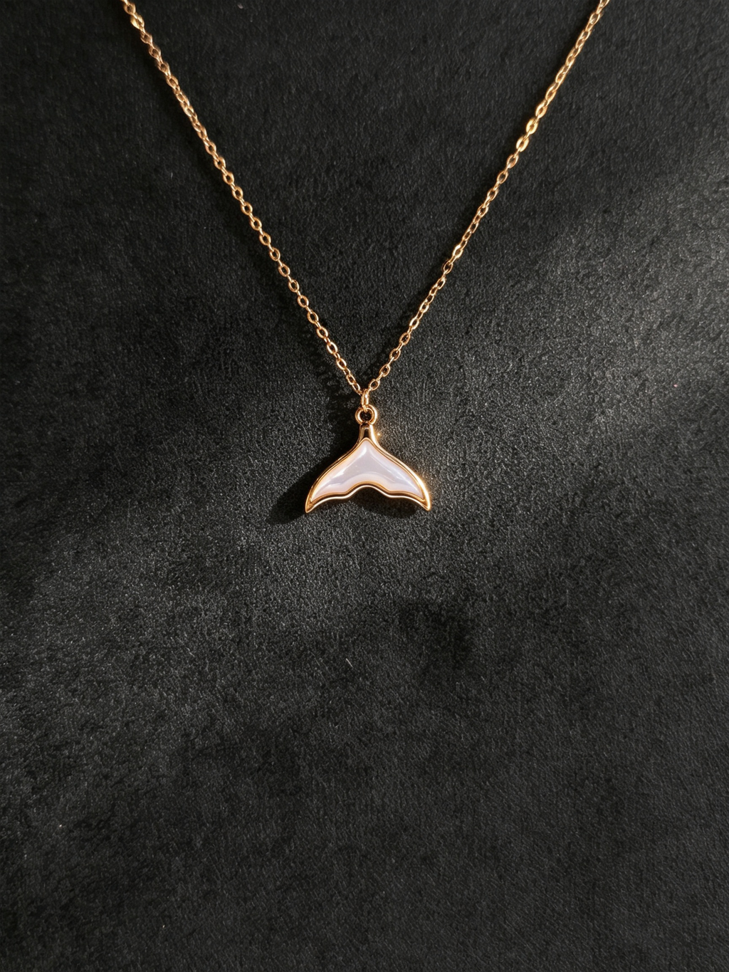 24K Gold-Plated Mother-of-Pearl Whale Tail Necklace