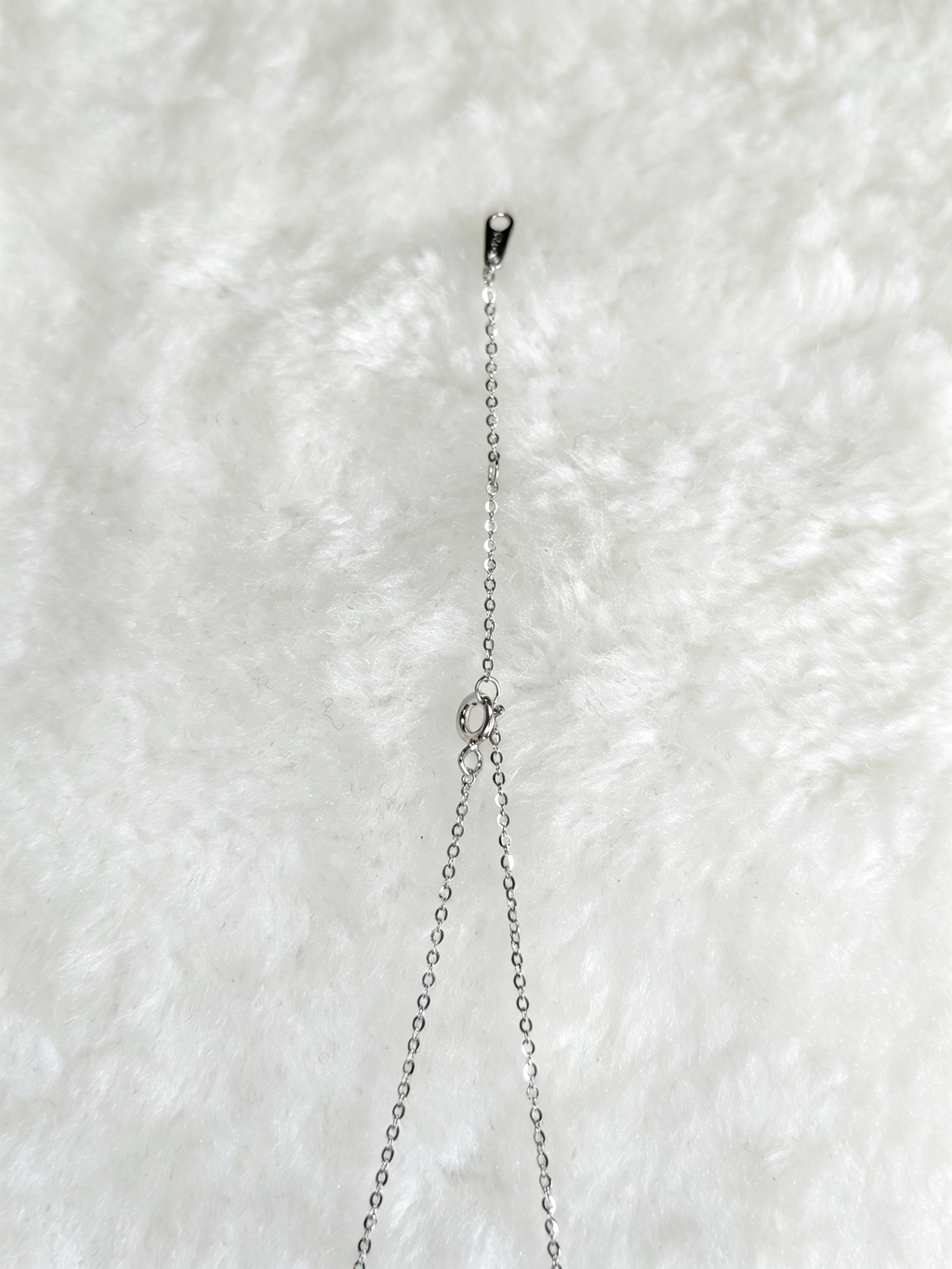 S925 Sterling Silver Blue Moissanite Heart Necklace