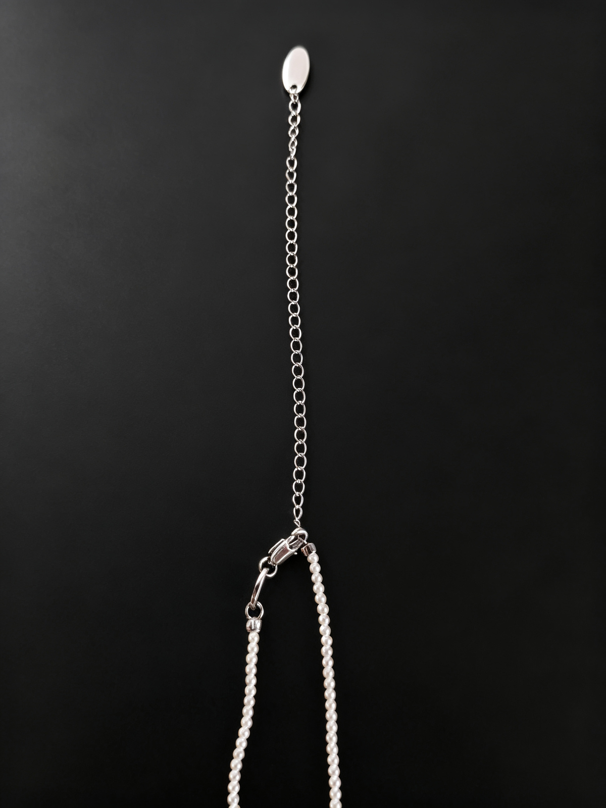S925 Sterling Silver Pearl & Teddy Bear Charm Necklace