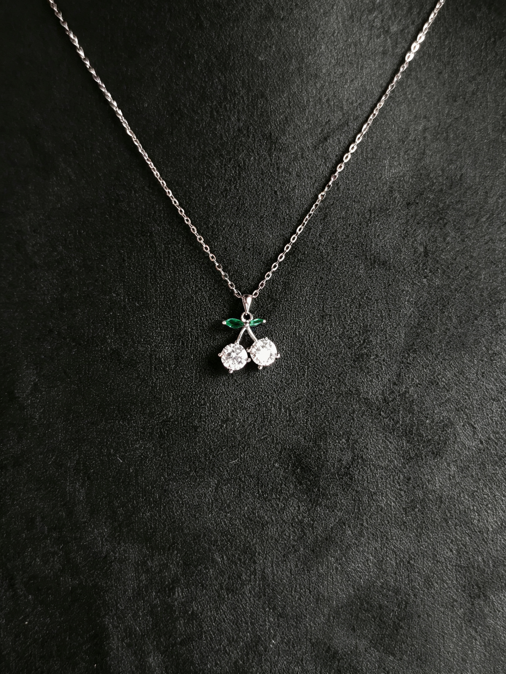 S925 Sterling Silver Moissanite Cherry Necklace